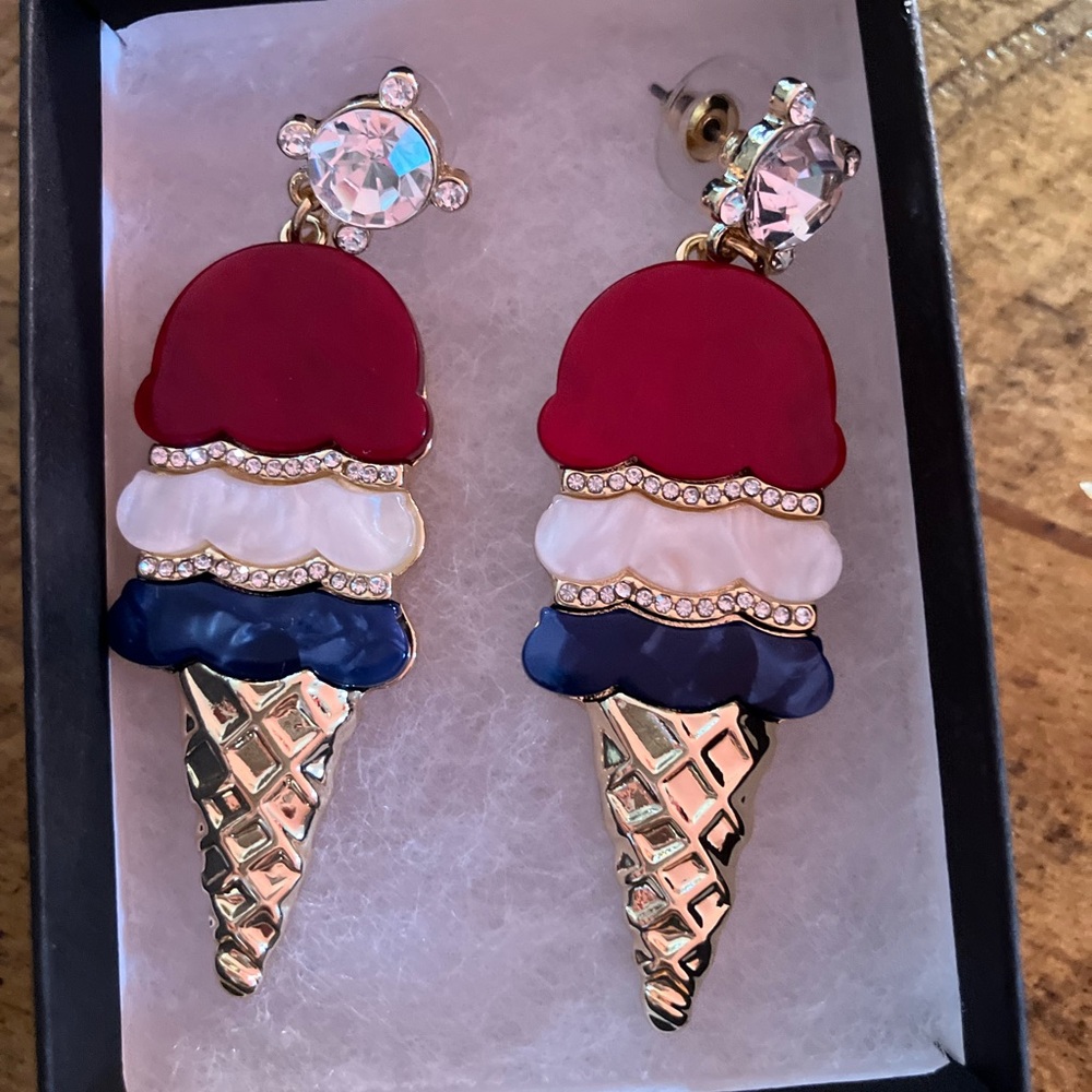 Patriotic ice cream earrings!